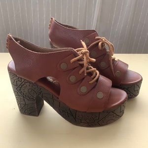 Free people lace up leather platforms